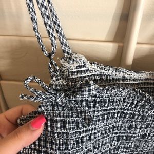 Brandy Melville Tops - Plaid brandy tank top w little bows on the back Brandy Melville Tops - Plaid brandy tank top w little bows on the back